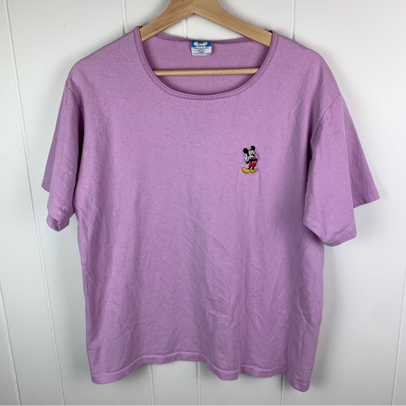 Vintage Disney Mickey Mouse Single Stitch Shirt Purple Adult Unisex Large - Picture 1 of 6